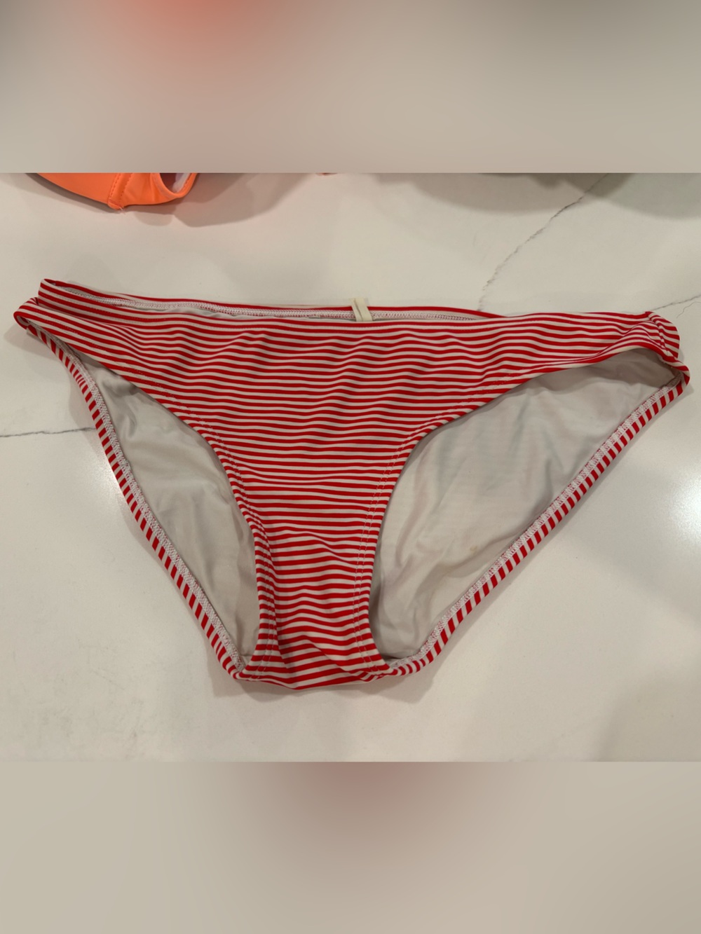 aerie Red and White Striped Bikini Bottom